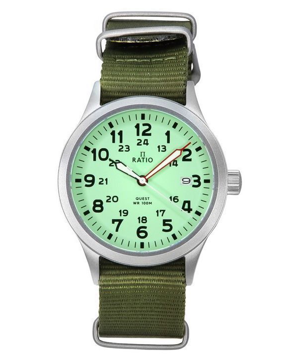 Ratio Quest Reloj Field para Hombre Correa de Nylon Zafiro Cuarzo RTQ015 100M Edición Lewis y Clark