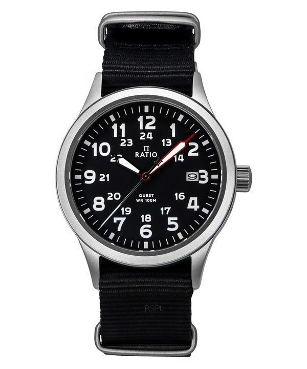 Reloj Ratio Quest Field para hombre con correa de nailon y zafiro RTQ017 100M Edición Lewis y Clark