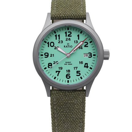 Ratio Quest Reloj Field para Hombre Correa de Lona Zafiro Cuarzo RTQ021 100M Edición Lewis y Clark