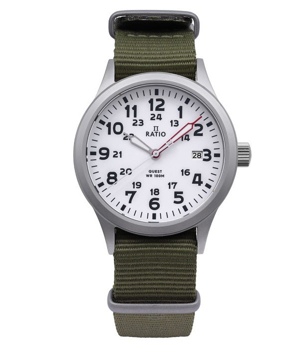 Ratio Quest Reloj Field para Hombre Correa de Nylon Zafiro Cuarzo RTQ025 100M Edición Lewis y Clark