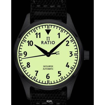 Ratio Skysurfer Pilot Full Luminous Dial Nylon Automático RTS307 200M Reloj para hombre