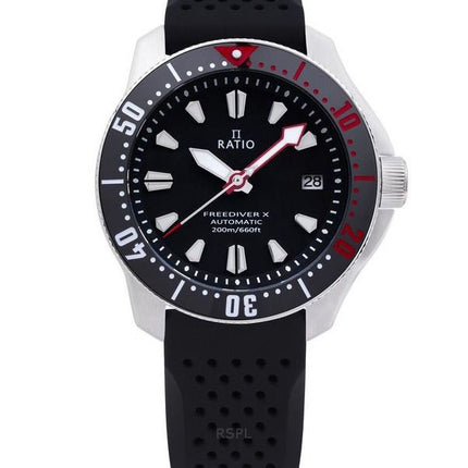 Reloj para hombre Ratio FreeDiver X Marine Black con incrustaciones de cerámica negra Automatic Diver RTX001 200M