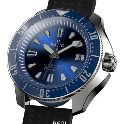 Reloj para hombre Ratio FreeDiver X Ocean Blue con incrustaciones de cerámica azul automático RTX003 200M