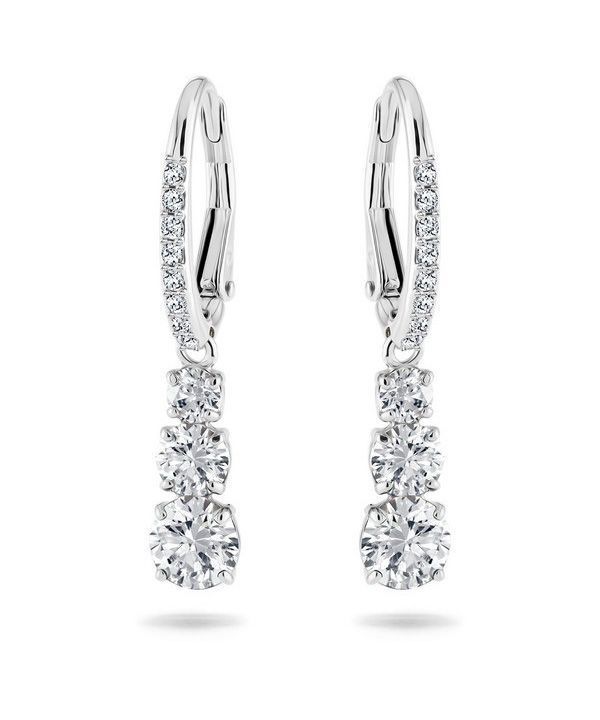 Pendientes de aro con baño de rodio y circonitas Swarovski Stilla Attract 5416155 para mujer