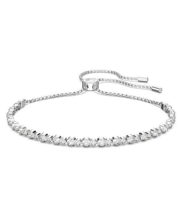 Pulsera de tenis bañada en rodio y con cristales Swarovski Matrix transparentes 5465384 para mujer