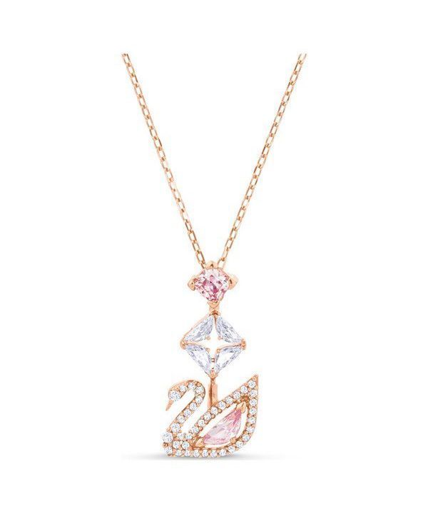 Colgante Swarovski Swan bañado en oro rosa y circonitas 5473024 para mujer