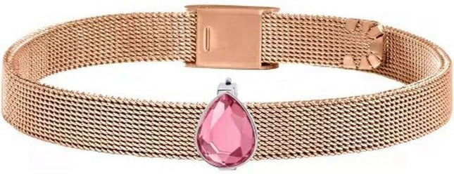 Morellato Sensazioni Pulsera de malla de acero inoxidable en tono dorado rosa SAJT69 para mujer