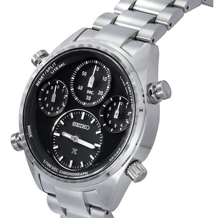 Reloj para hombre Seiko Prospex Speedtimer cronógrafo de acero inoxidable con esfera negra Solar SFJ003P1 100M