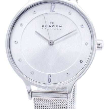 Skagen Anita Silver dial Swarovski Crystal Mesh pulsera SKW2149 reloj de mujer