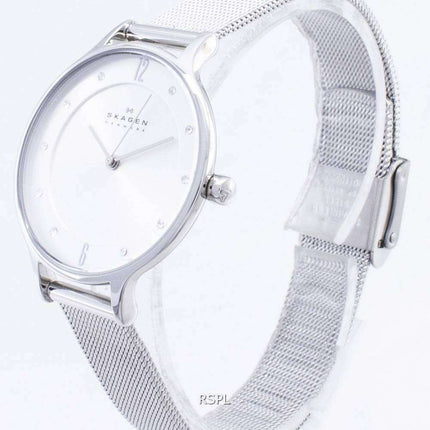 Skagen Anita Silver dial Swarovski Crystal Mesh pulsera SKW2149 reloj de mujer