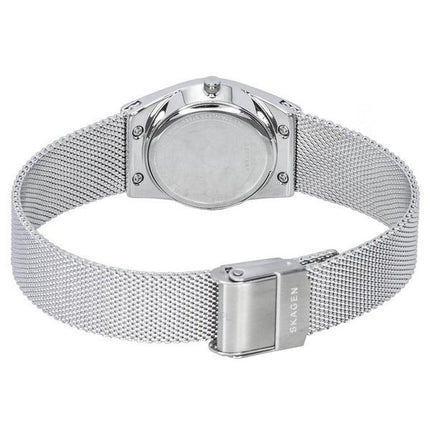 Reloj para mujer Skagen Grenen Lille con energí­a solar, pulsera de malla de acero inoxidable, esfera azul SKW3080