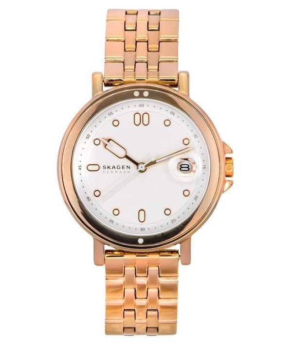 Reloj Skagen Signatur Lille Sport de acero inoxidable en tono dorado rosa con esfera plateada y cuarzo SKW3136 para mujer