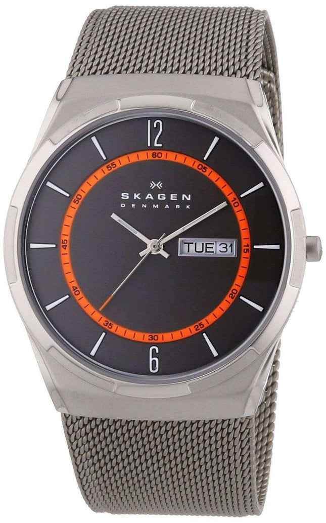 Caja de titanio Skagen Melbye con malla banda SKW6007 reloj de hombre