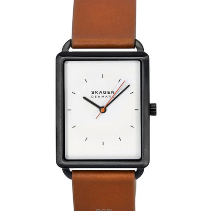 Reloj de cuarzo Skagen Hagen con correa de piel y esfera blanca SKW6929 para hombre