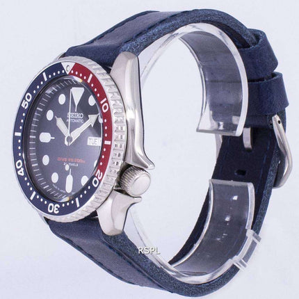 Reloj 200M cuero azul oscuro Varonil de correa de Seiko automático SKX009J1-LS13 Diver