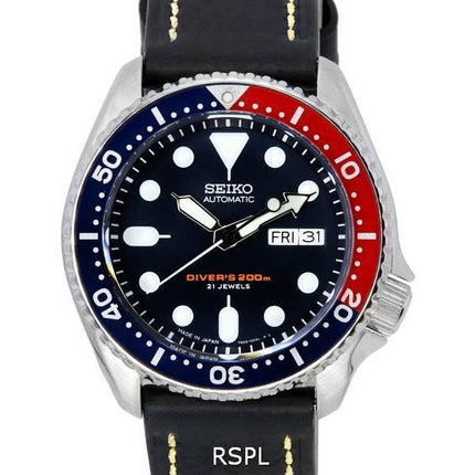 Reloj para hombre Seiko Automatic Diver's Ratio Black Leather SKX009J1-LS2 200M