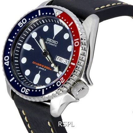 Reloj para hombre Seiko Automatic Diver's Ratio Black Leather SKX009J1-LS2 200M