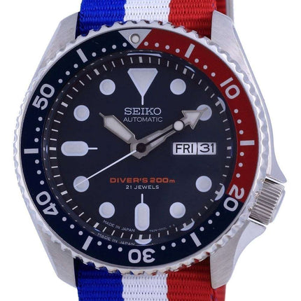 Seiko Automatic Diver&#39,s Polyester Japan Made SKX009J1-var-NATO25 200M Reloj para hombre