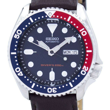 Reloj 200M relación cuero marrón oscuro SKX009K1-LS11 de los hombres de Seiko Automatic Diver