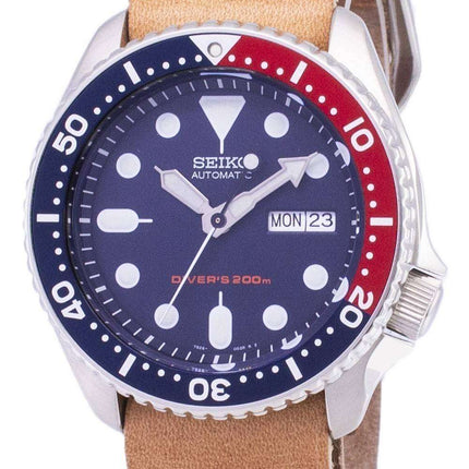 De Seiko automático SKX009K1 LS18 Diver 200M cuero marrón correa Watch de Men