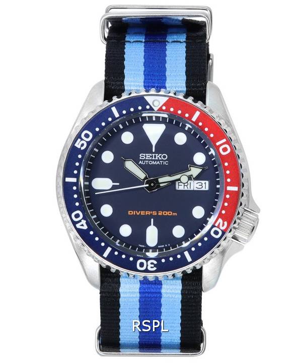 Reloj Seiko Blue Dial Automatic Diver's SKX009K1-var-NATO20 200M para hombre