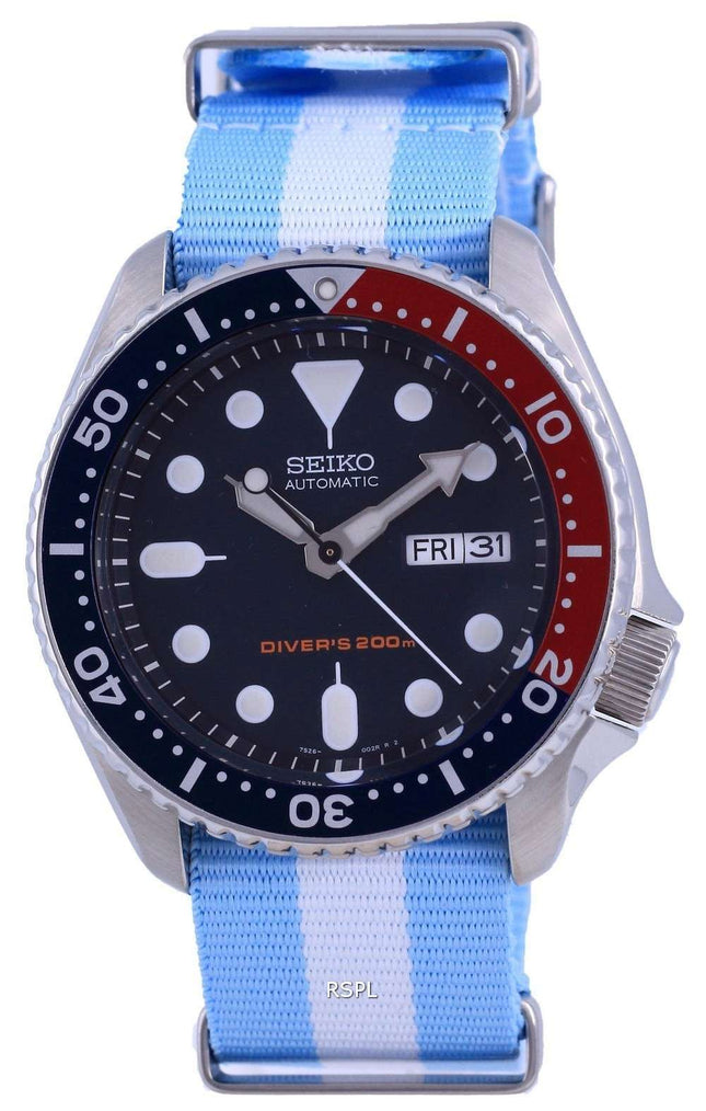 Reloj para hombre Seiko Automatic Diver&#39,s Polyester SKX009K1-var-NATO24 200M