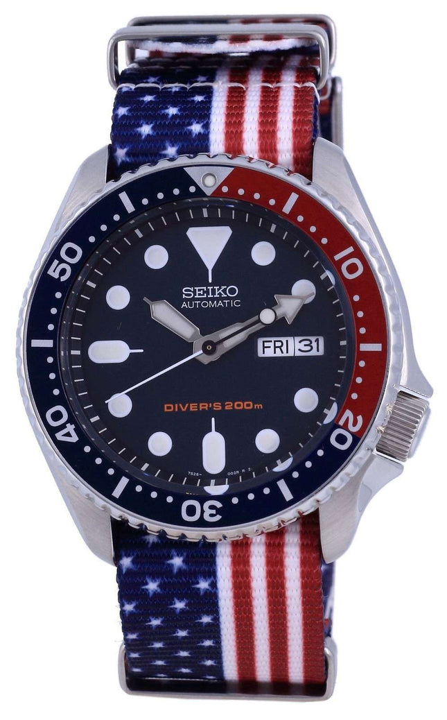 Reloj para hombre Seiko Automatic Diver&#39,s Polyester SKX009K1-var-NATO27 200M