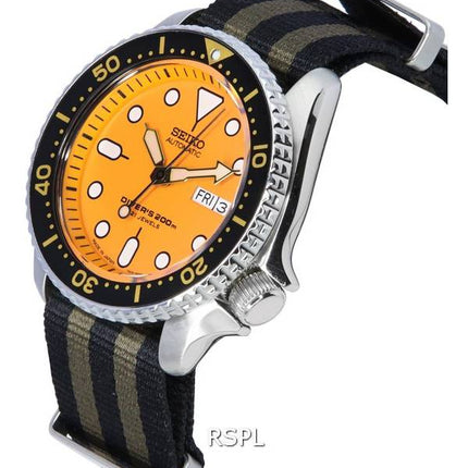 Reloj Seiko Orange Dial Automatic Diver's SKX011J1-var-NATO21 200M para hombre