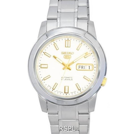 Seiko 5 Acero inoxidable Esfera blanca Automático SNKK07 SNKK07J1 SNKK07J Reloj para hombre