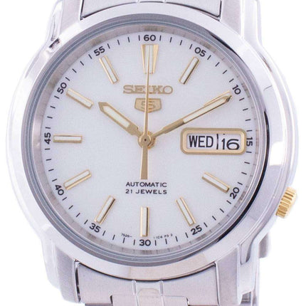 Reloj Seiko 5 automático con esfera blanca SNKL77 SNKL77K1 SNKL77K para hombre