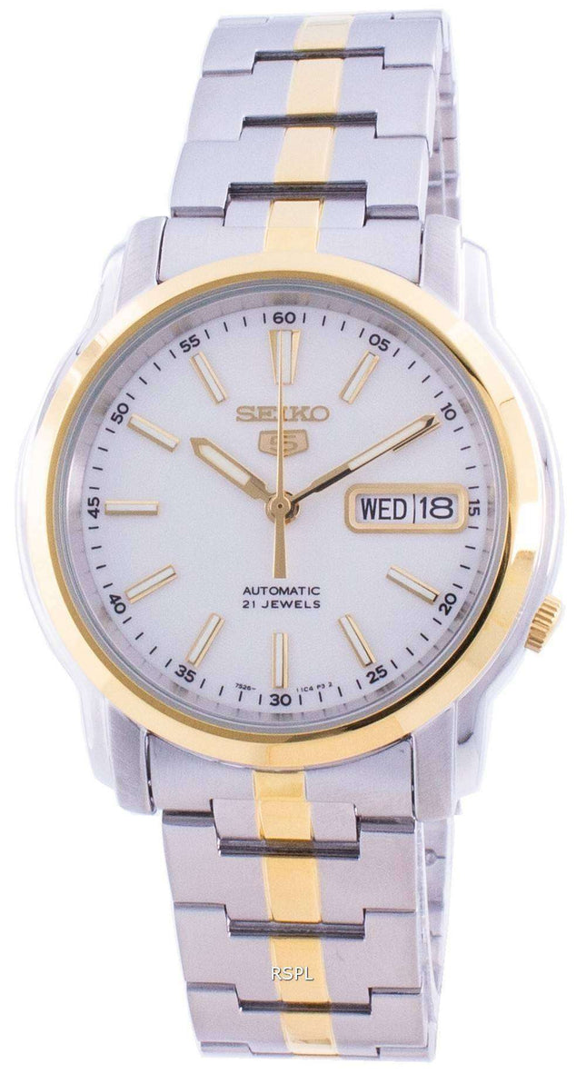 Reloj para hombre Seiko 5 automático con esfera blanca SNKL84 SNKL84K1 SNKL84K