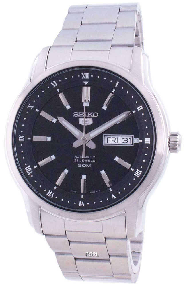 Reloj Seiko 5 automático con esfera negra SNKP11 SNKP11K1 SNKP11K para hombre