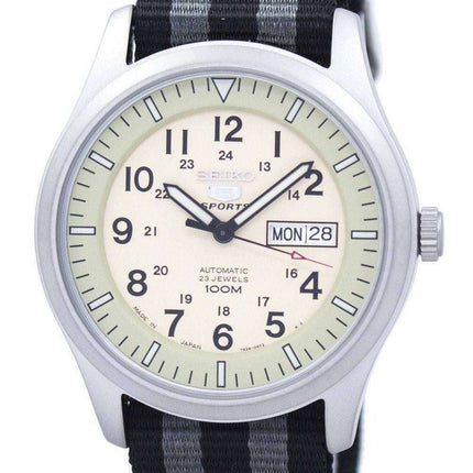 Seiko 5 Sports militar automático Japón hizo la OTAN correa SNZG07J1-NATO1 Watch de Men