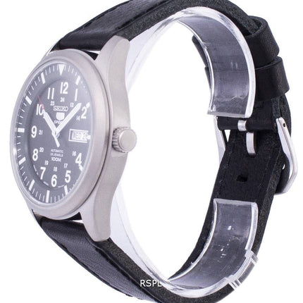 Reloj para hombre Seiko 5 Sports Automatic Japan Made Ratio de cuero negro SNZG09J1-LS8