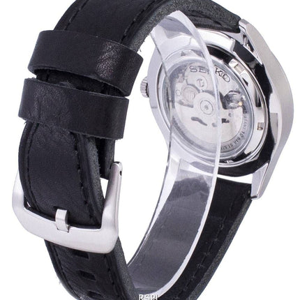 Reloj para hombre Seiko 5 Sports Automatic Japan Made Ratio de cuero negro SNZG09J1-LS8