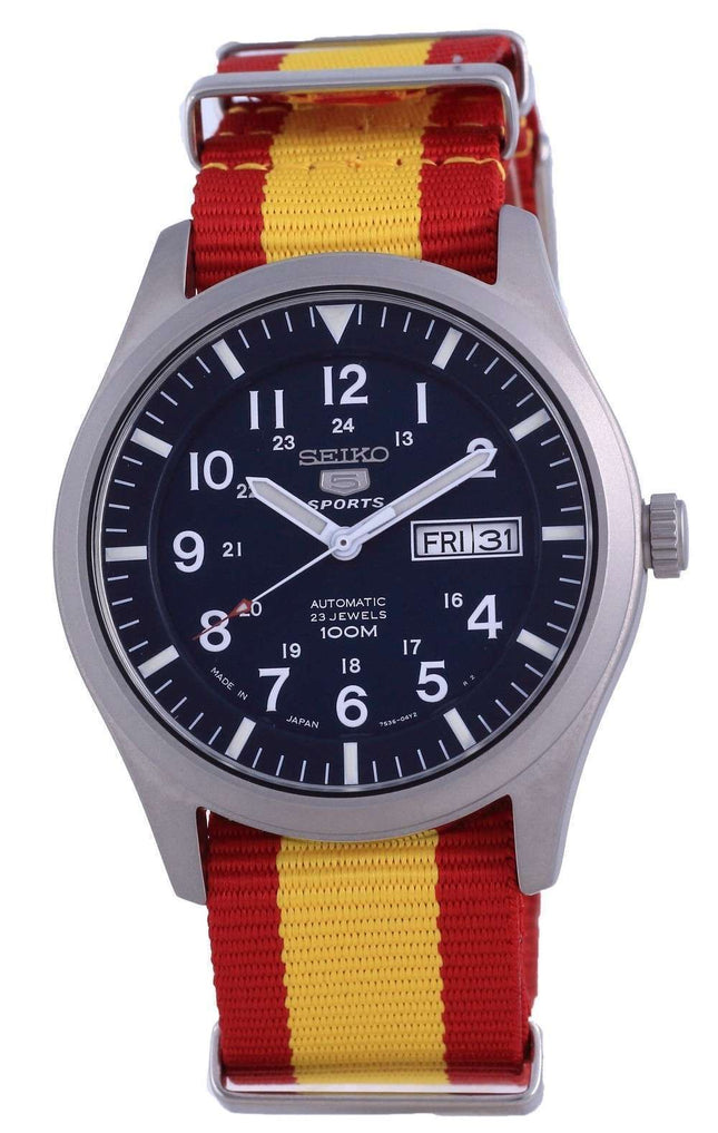 Seiko 5 Sports Automatic Polyester SNZG11J1-var-NATO29 100M Reloj para hombre