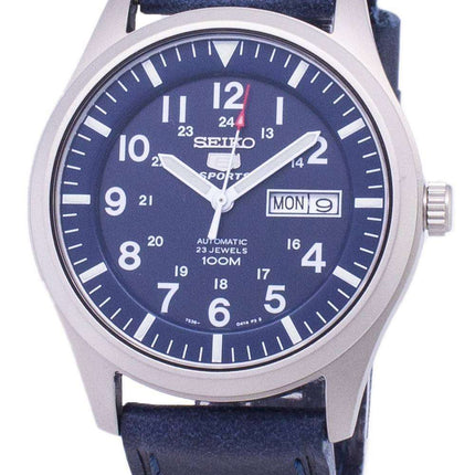 Reloj Seiko 5 Sports SNZG11K1-var-LS13 automático cuero azul oscuro correa hombre