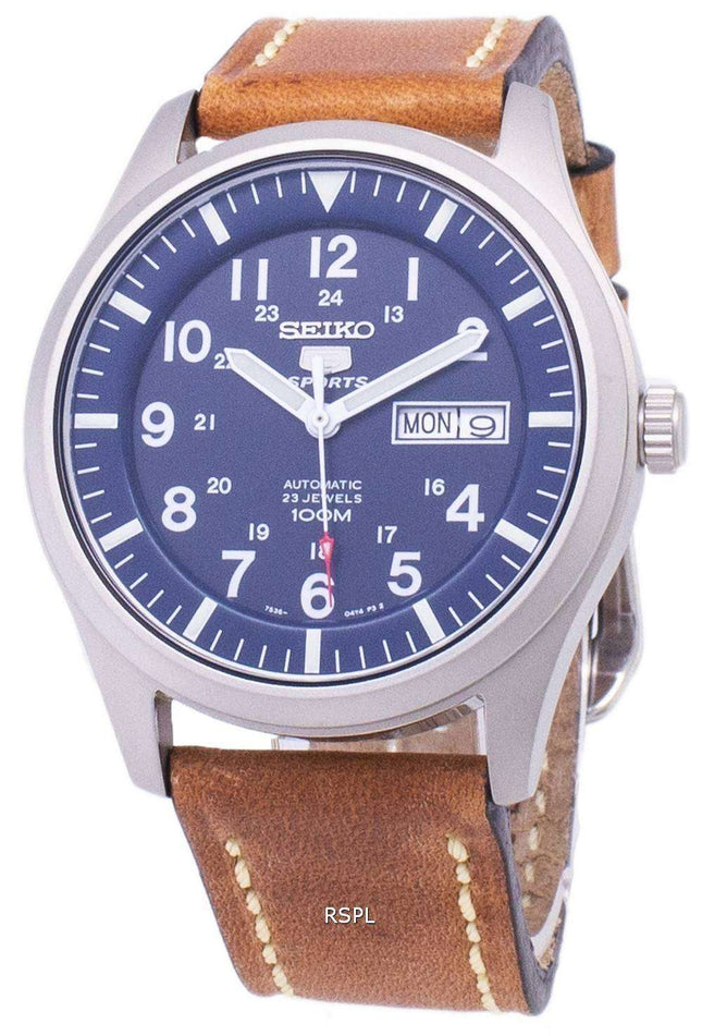 Reloj Seiko 5 Sports SNZG11K1 LS17 automático cuero marrón correa de los hombres