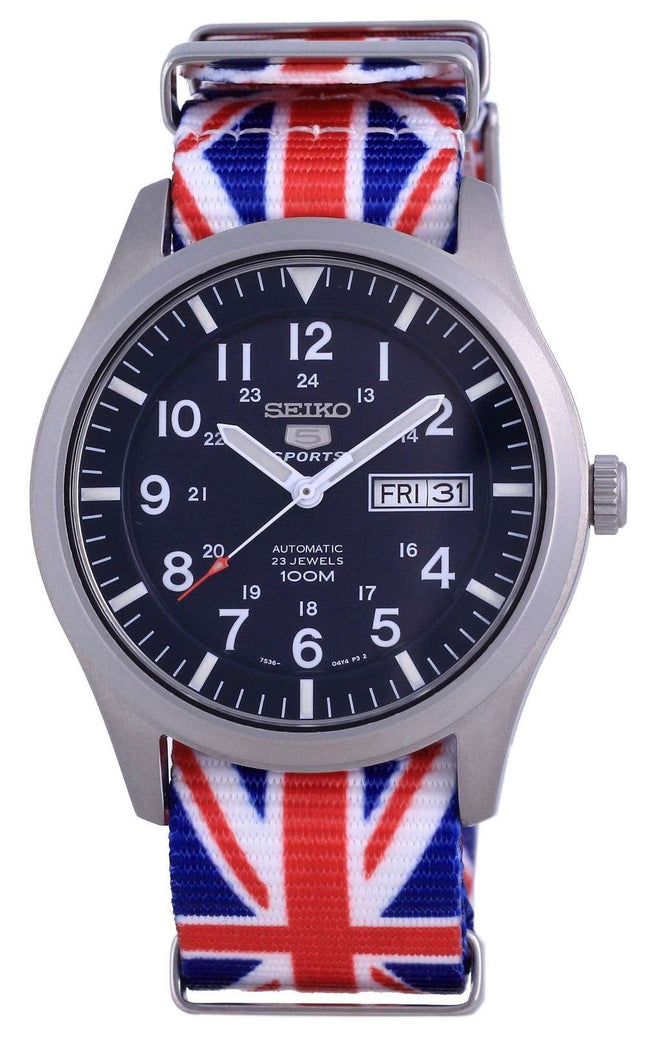 Seiko 5 Sports Automatic Polyester SNZG11K1-var-NATO28 100M Reloj para hombre