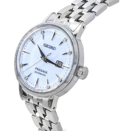 Reloj Seiko Presage Cocktail Time Skydiving Diamond Accents Blue Dial Automatic SRE007J1 para mujer