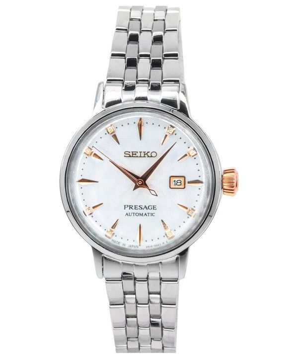 Seiko Presage Cocktail Time Clover Club Diamond Accents Esfera blanca Automático SRE009J1 Reloj para mujer