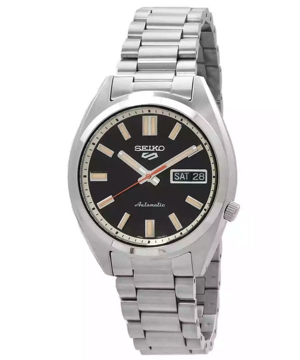 Reloj Seiko 5 Sports SNXS Series de acero inoxidable con esfera lavada en negro intenso, automático, SRPK89K1, 100 m, para hombr