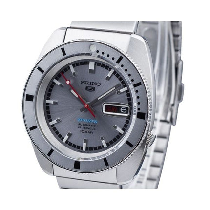 Reloj automático Seiko 5 Sports 1968 Recreation de edición limitada con esfera gris plateada SRPL03K1 100M para hombre con corre