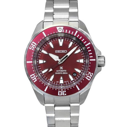 Reloj automático Seiko Prospex Sea Samurai Shog-urai de acero inoxidable con esfera roja SRPL11K1 para buceo a 200 m para hombre