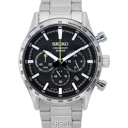 Seiko Urban Sports Cronógrafo Esfera negra Cuarzo SSB413 SSB413P1 SSB413P 100M Reloj para hombre