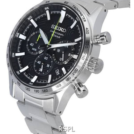 Seiko Urban Sports Cronógrafo Esfera negra Cuarzo SSB413 SSB413P1 SSB413P 100M Reloj para hombre