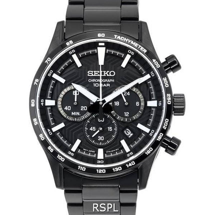 Seiko Urban Sports Cronógrafo Esfera negra Cuarzo SSB415 SSB415P1 SSB415P 100M Reloj para hombre