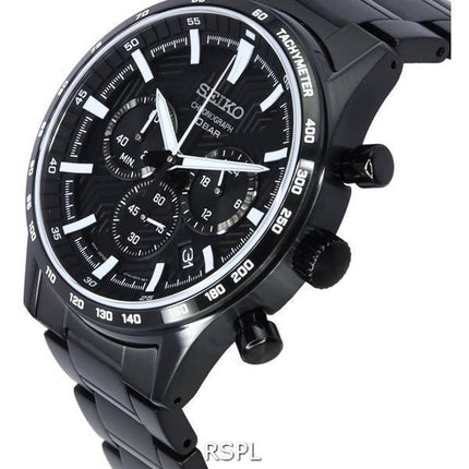 Seiko Urban Sports Cronógrafo Esfera negra Cuarzo SSB415 SSB415P1 SSB415P 100M Reloj para hombre