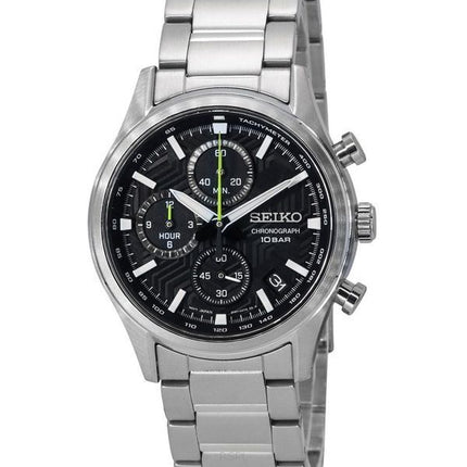 Seiko Conceptual Cronógrafo Esfera negra Cuarzo SSB419P1 100M Reloj para hombre