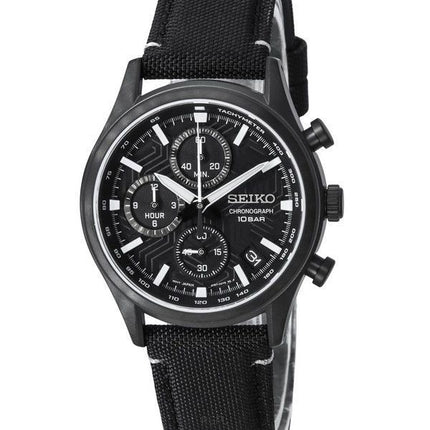 Seiko Conceptual Cronógrafo Correa de nailon Esfera negra Cuarzo SSB421P1 100M Reloj para hombre